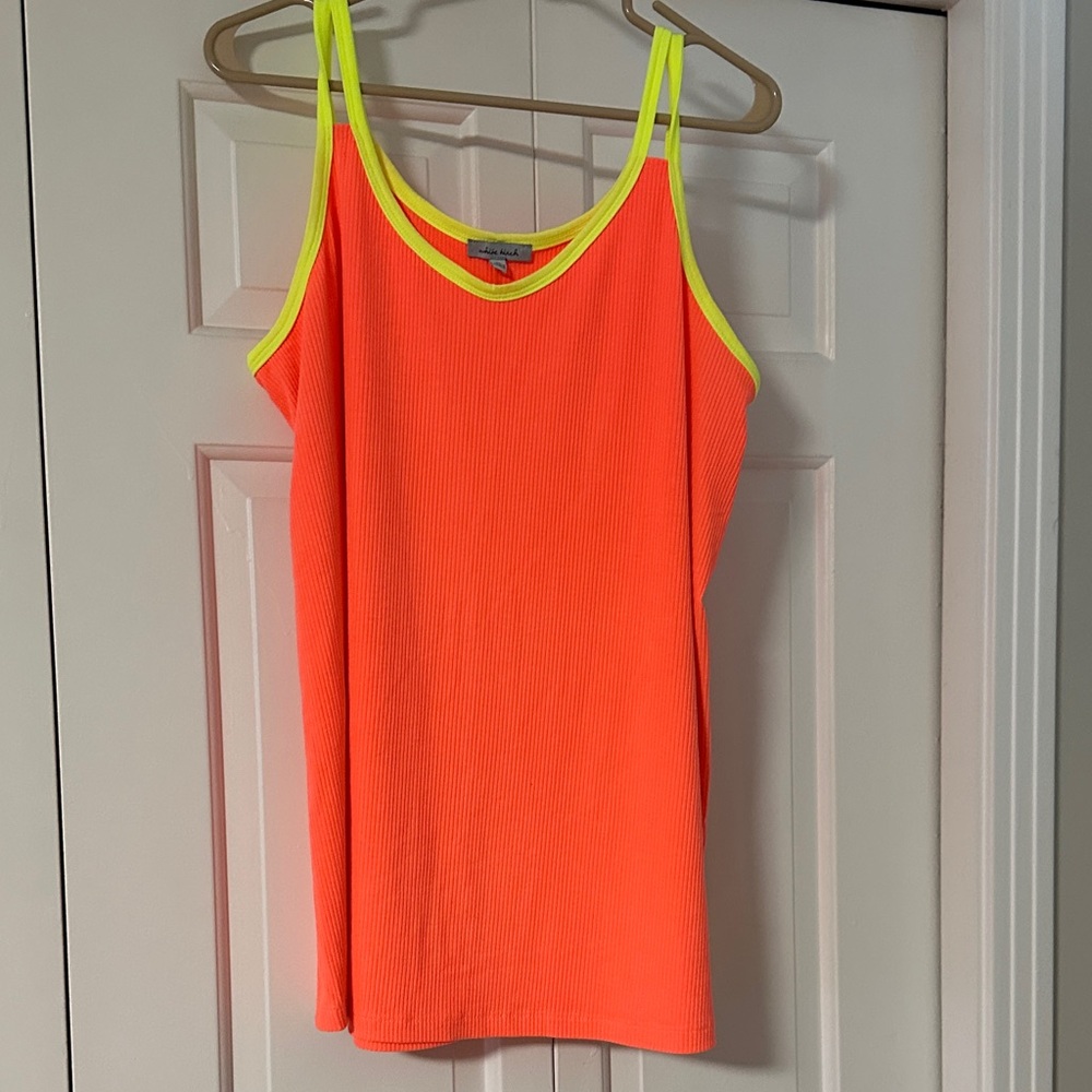 White Birch Bright Orange Top with Yellow Accents